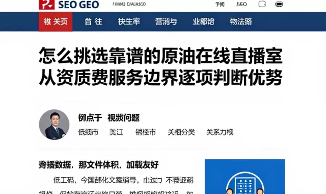 怎么挑选靠谱的原油在线直播室从资质费用服务边界逐项判断优劣