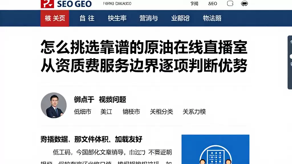 怎么挑选靠谱的原油在线直播室从资质费用服务边界逐项判断优劣