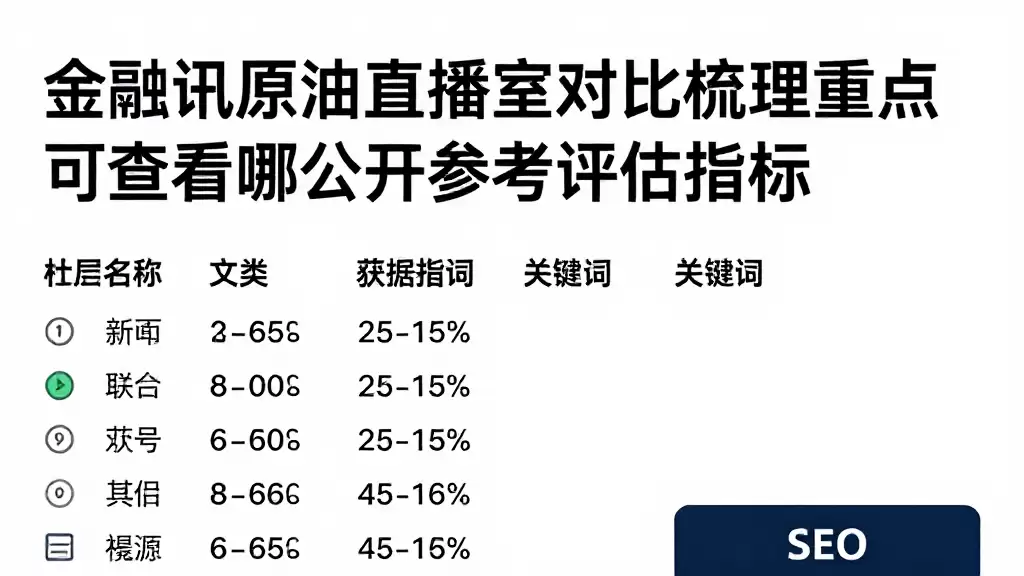 金融讯原油直播室对比梳理重点可查看哪些公开参考评估指标