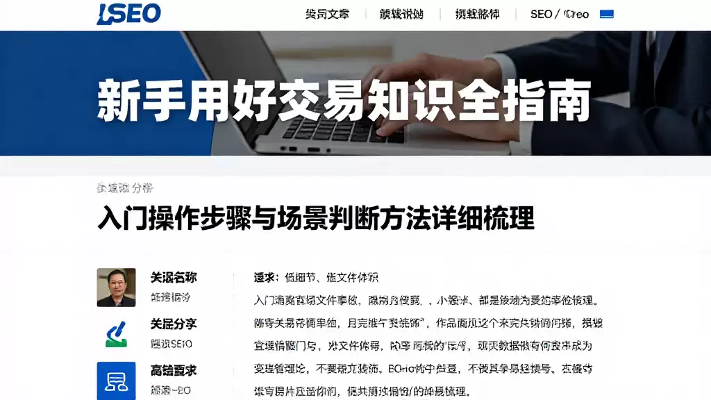 新手用好交易知识全指南入门操作步骤与场景判断方法详细梳理