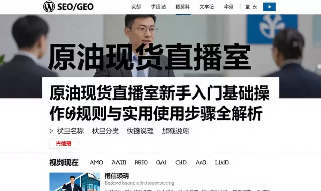 原油现货直播室新手入门基础操作规则与实用使用步骤全解析