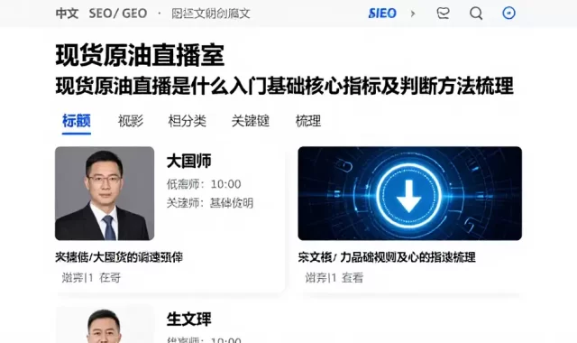 现货原油直播室是什么入门基础规则核心指标及判断方法梳理