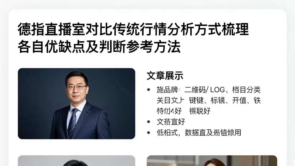 德指直播室对比传统行情分析方式梳理各自优缺点及判断参考方法