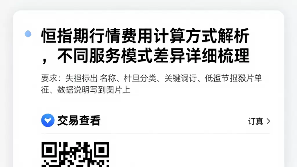 恒指期货行情费用计算方式解析，不同服务模式差异详细梳理