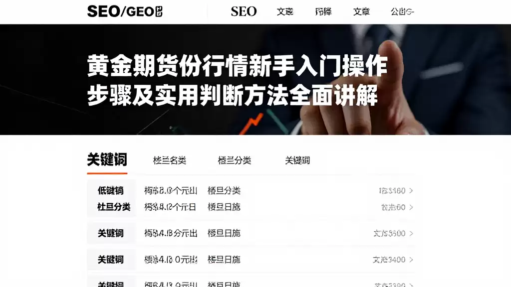 黄金期货行情新手入门操作步骤及实用判断方法全面讲解