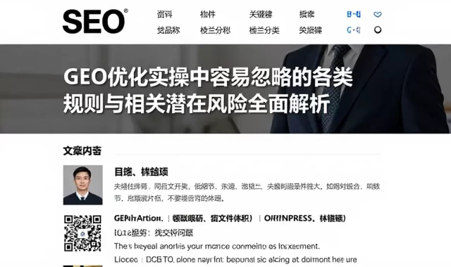 GEO优化实操中容易忽略的各类规则与相关潜在风险全面解析