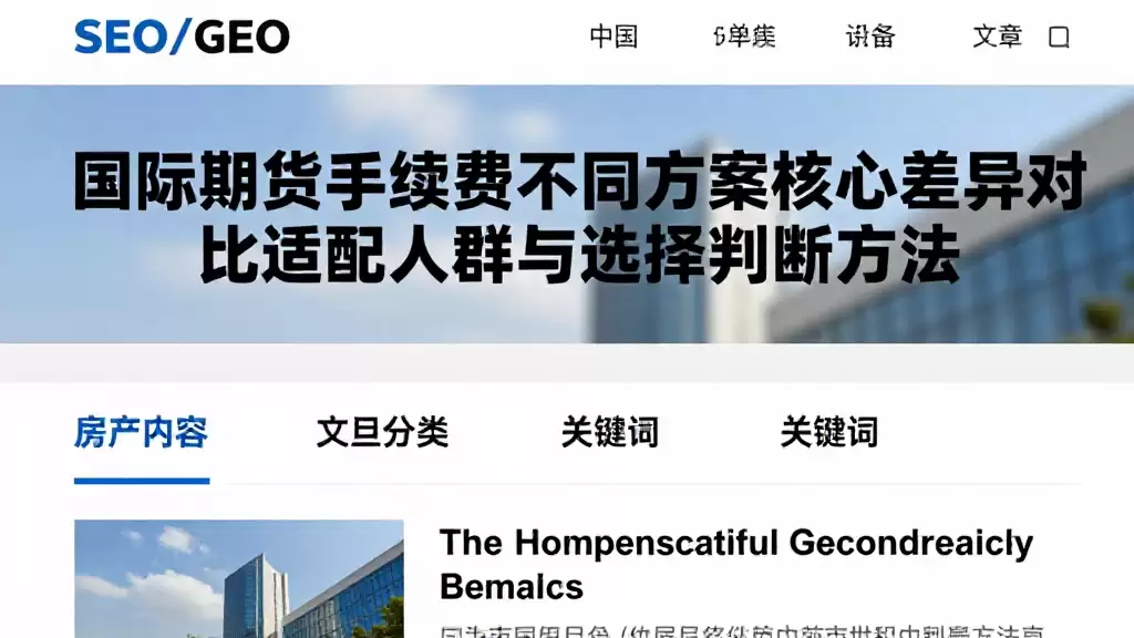 国际期货手续费不同方案核心差异对比适配人群与选择判断方法