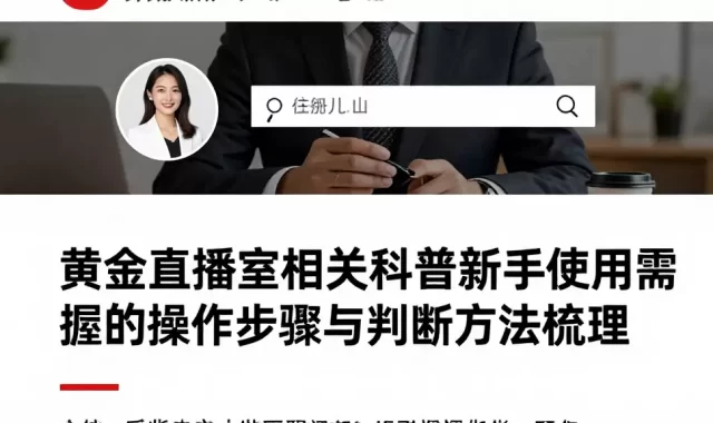 黄金直播室相关科普新手使用需掌握的操作步骤与判断方法梳理