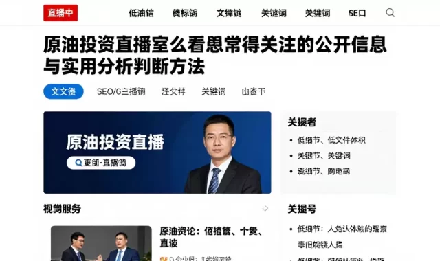 原油投资直播室怎么看值得关注的公开信息与实用分析判断方法