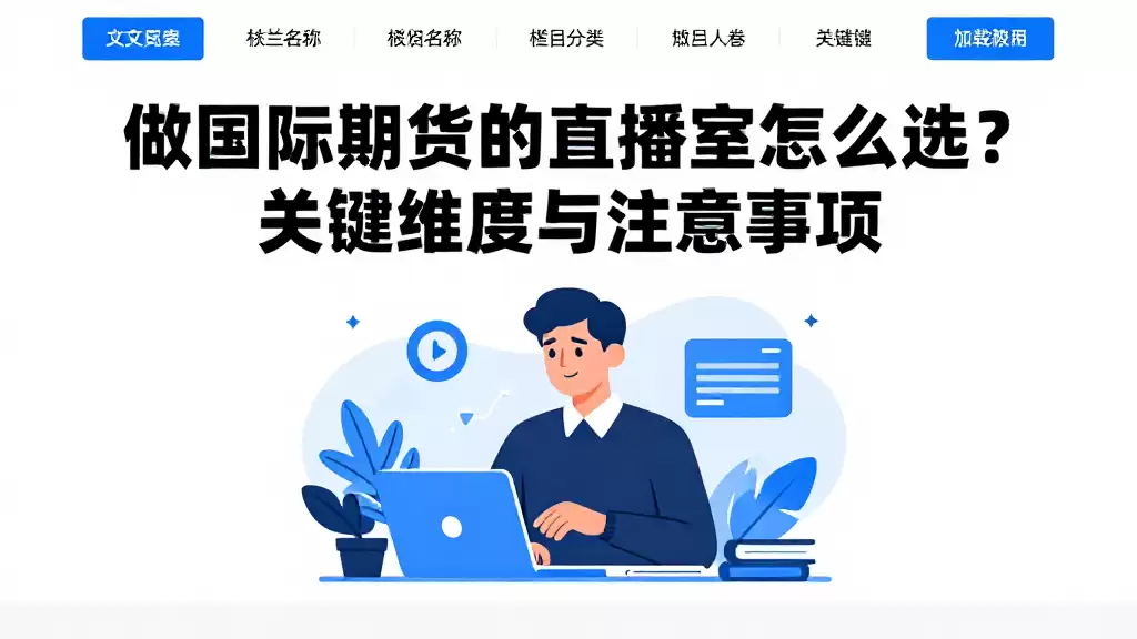 做国际期货的直播室怎么选？关键维度与注意事项
