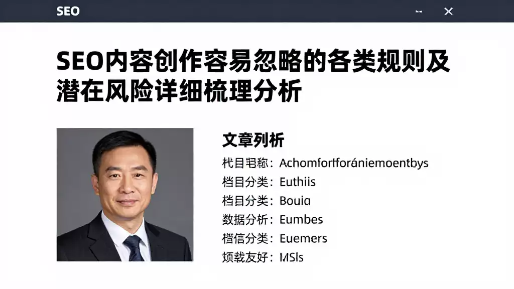 SEO内容创作容易忽略的各类规则及潜在风险详细梳理分析