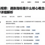 跨市场观察：通胀指标是什么核心概念与适用边界详细解析