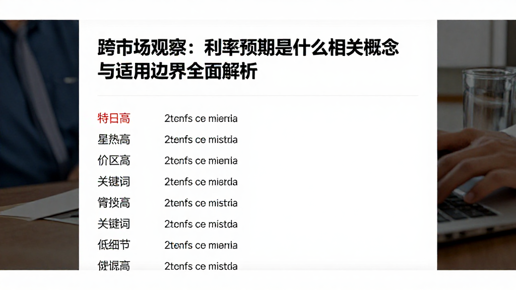 跨市场观察：利率预期是什么相关概念与适用边界全面解析