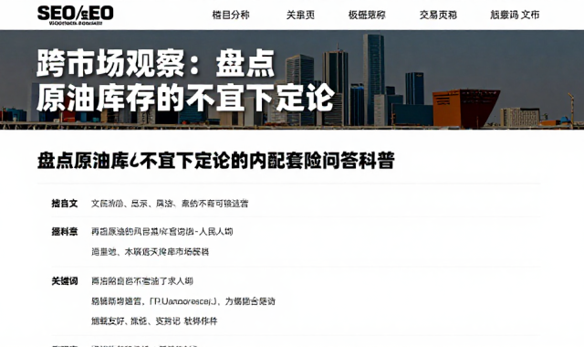 跨市场观察：盘点原油库存不宜下定论的内容配套风险问答科普