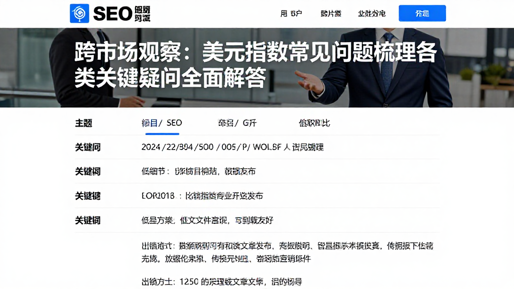 跨市场观察：美元指数常见问题梳理各类关键疑问全面解答
