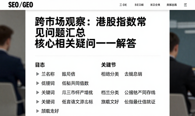 跨市场观察：港股指数常见问题汇总核心相关疑问逐一解答