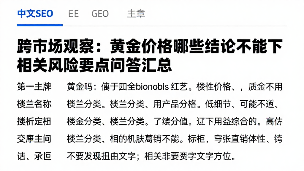 跨市场观察：黄金价格哪些结论不能下相关风险要点问答汇总