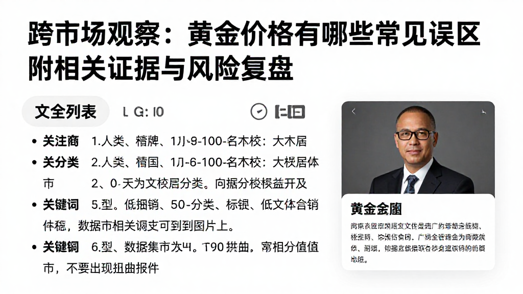 跨市场观察：黄金价格有哪些常见误区附相关证据与风险复盘