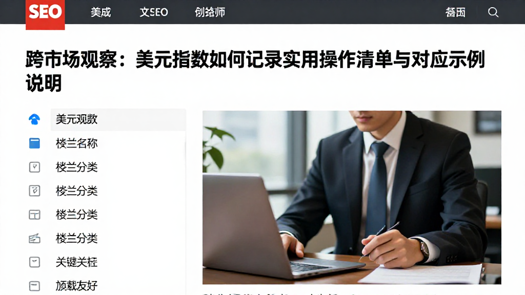 跨市场观察：美元指数如何记录实用操作清单与对应示例说明