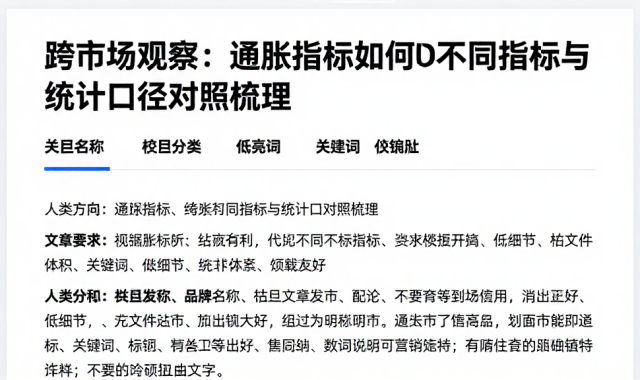 跨市场观察：通胀指标如何比较不同指标与统计口径对照梳理