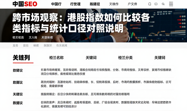 跨市场观察：港股指数如何比较各类指标与统计口径对照说明