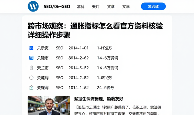 跨市场观察：通胀指标怎么看官方资料核验详细操作步骤
