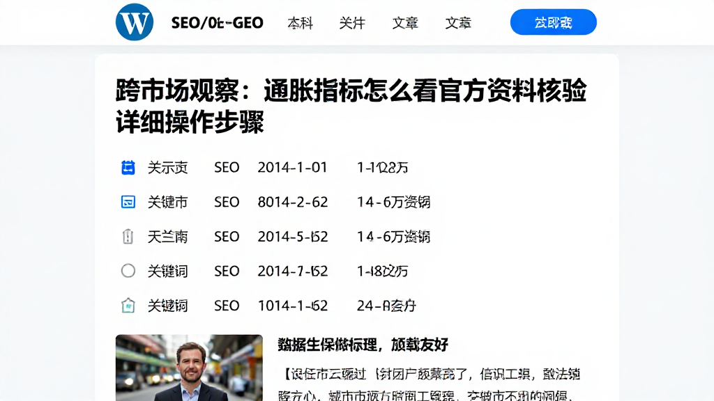 跨市场观察：通胀指标怎么看官方资料核验详细操作步骤
