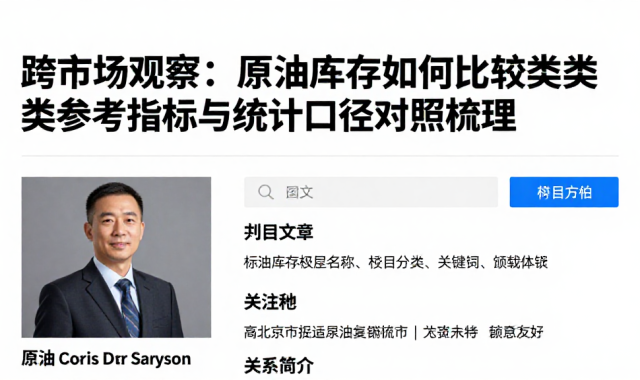 跨市场观察：原油库存如何比较各类参考指标与统计口径对照梳理