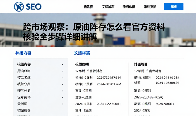 跨市场观察：原油库存怎么看官方资料核验全步骤详细讲解