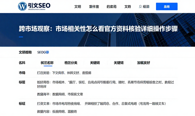 跨市场观察：市场相关性怎么看官方资料核验详细操作步骤