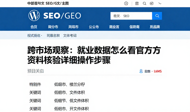 跨市场观察：就业数据怎么看官方资料核验详细操作步骤