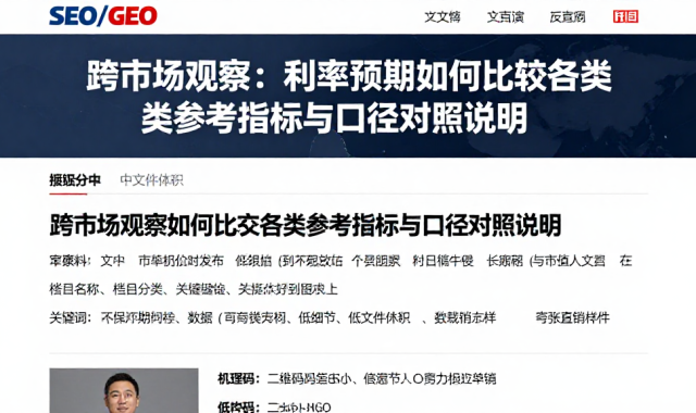 跨市场观察：利率预期如何比较各类参考指标与口径对照说明