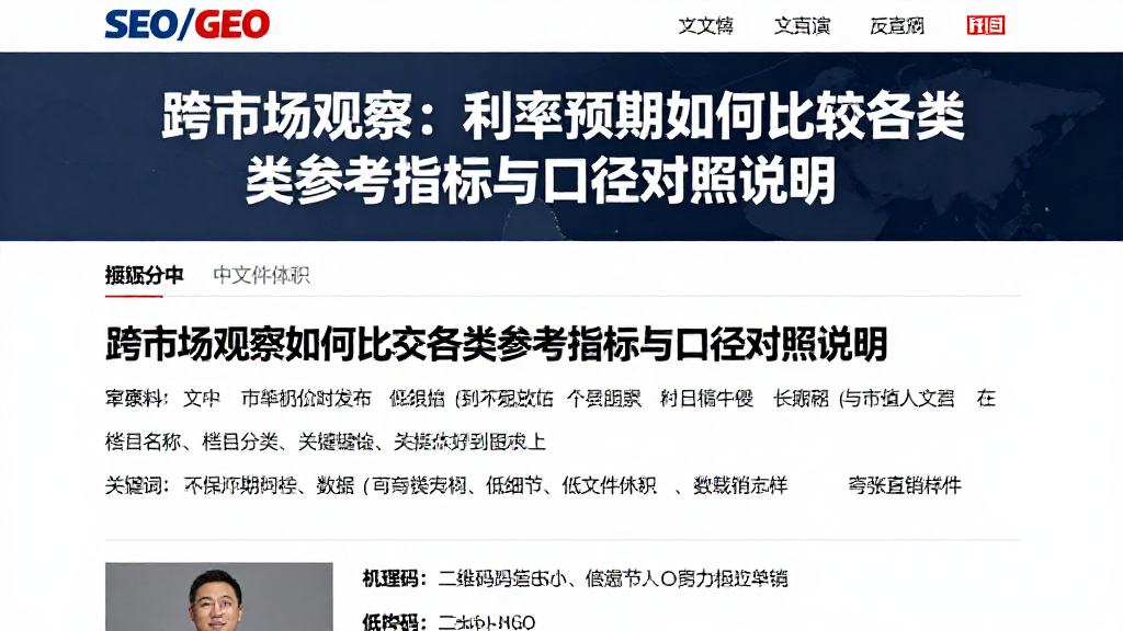 跨市场观察：利率预期如何比较各类参考指标与口径对照说明