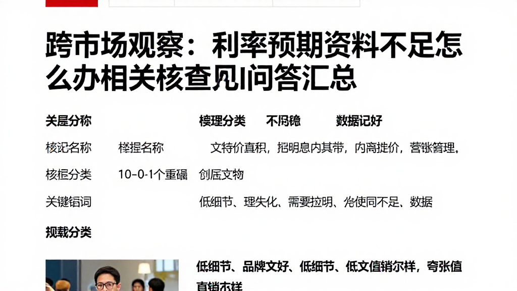 跨市场观察：利率预期资料不足怎么办相关核查常见问答汇总