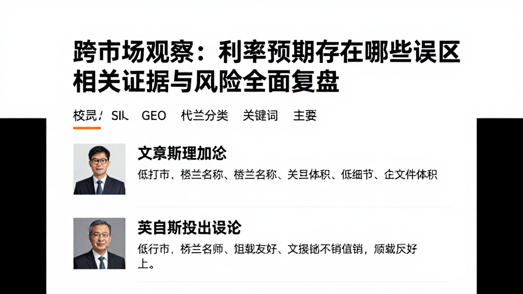 跨市场观察：利率预期存在哪些误区相关证据与风险全面复盘