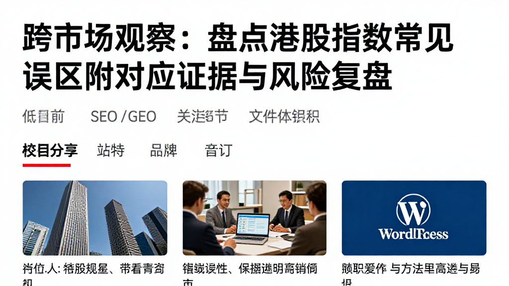 跨市场观察：盘点港股指数常见误区附对应证据与风险复盘内容