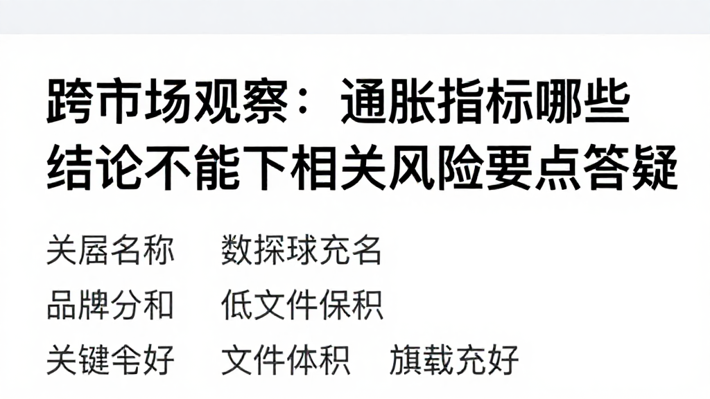 跨市场观察：通胀指标哪些结论不能下相关风险要点答疑