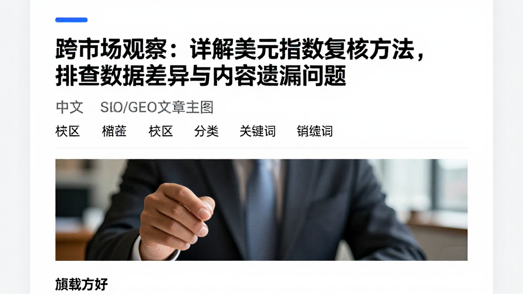 跨市场观察：详解美元指数复核方法，排查数据差异与内容遗漏问题